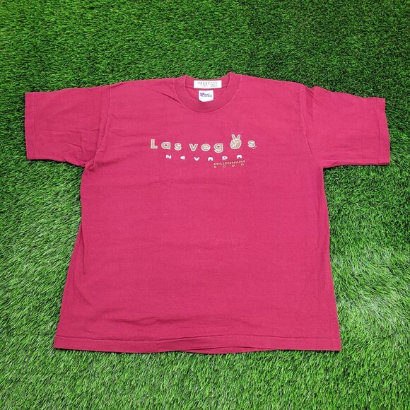Vintage 90s Las-Vegas Shirt XL 23x27 Red - Picture 1 of 14